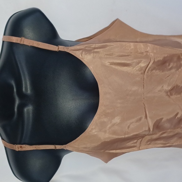 Vintage Snip-it Slip. Taffeta,  creamy brown, sz 38, Celanese Clairanese - Picture 2 of 7